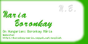 maria boronkay business card